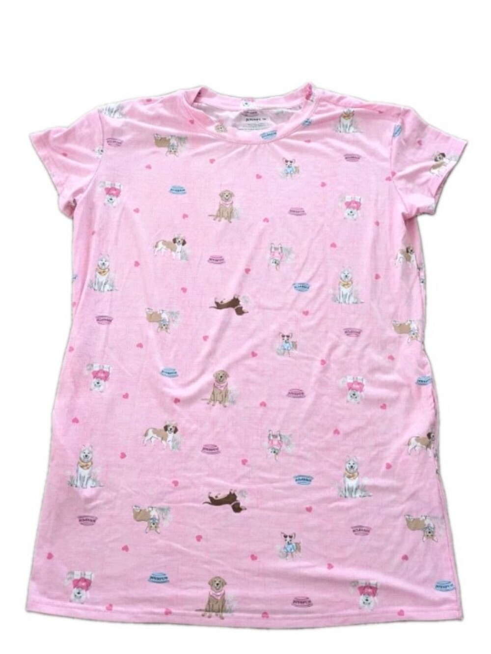 Joyspun Women's Puppy Dog Nightshirt Sleep Shirt Nightgown Pink Size S/M